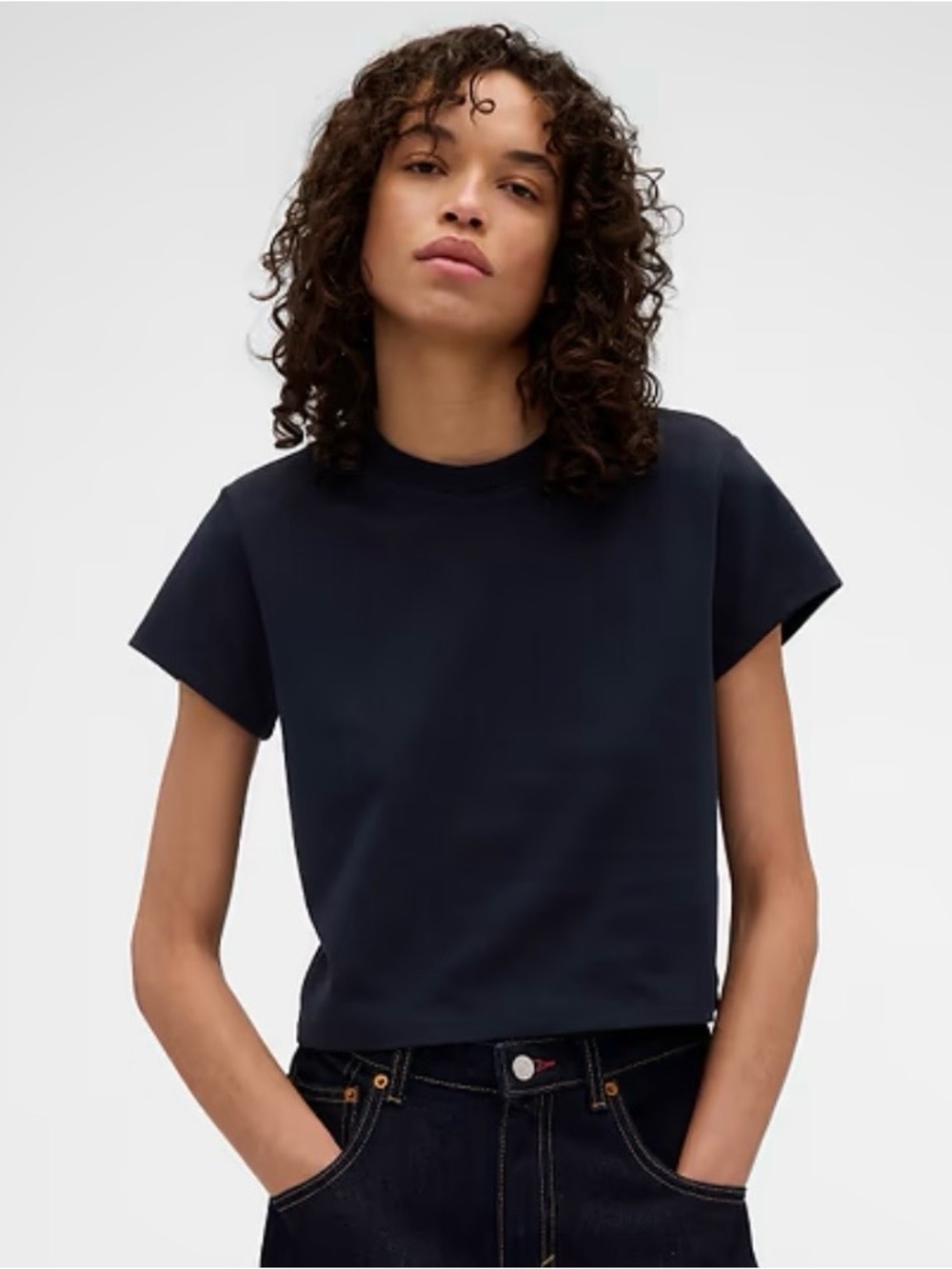 Gap x Victoria Beckham Navy Short-Sleeve Crewneck Tee Size M